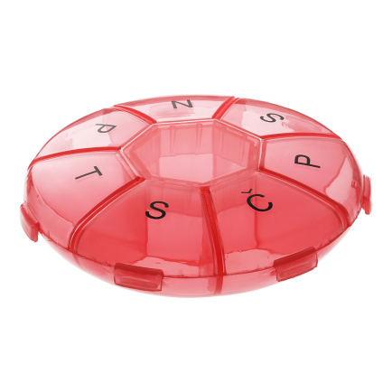 MEDIBLINK Weekly pill container Lotus red 1x/day M013