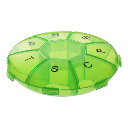 MEDIBLINK Weekly pill container Lotus green 1x/day M014