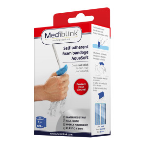 MEDIBLINK Self-Adherent Water Resistant Bandage AquaSoft M141 - Blue
